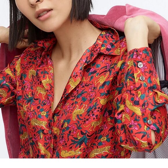 J Crew Collection Silk Blouse - Picture 1 of 7
